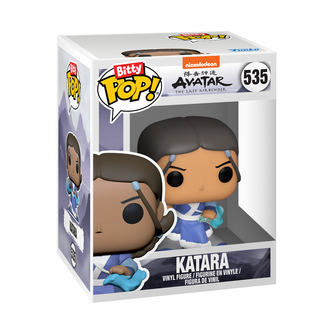 Funko Pop! vinyl figure packaging with Katara from Avatar: The Last Airbender on a white background