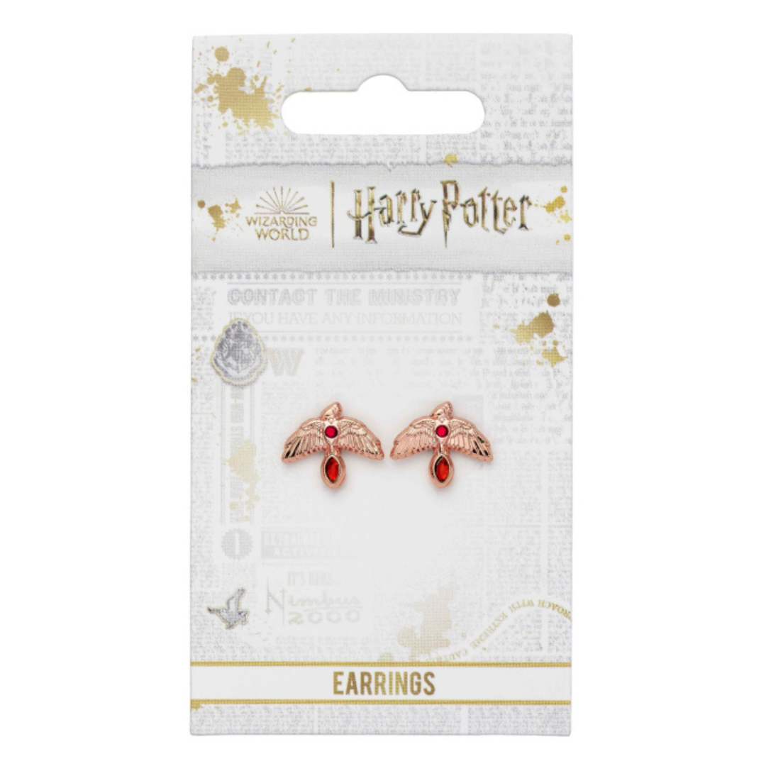 Harry Potter Fawkes Rose Gold Plated Stud Earrings