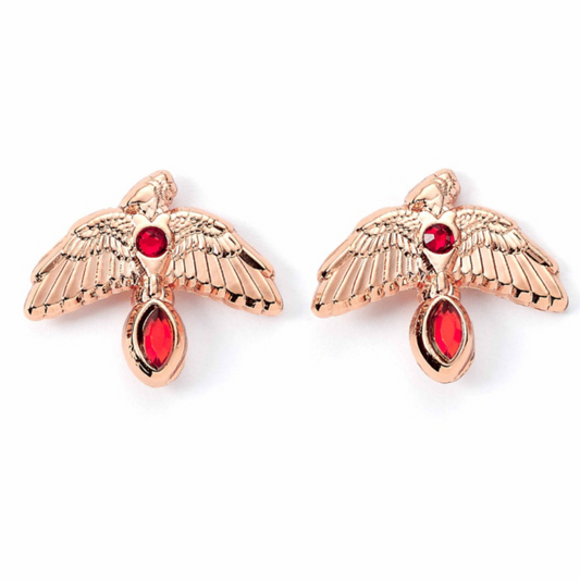 Harry Potter™ Fawkes Rose Gold Plated Stud Earrings